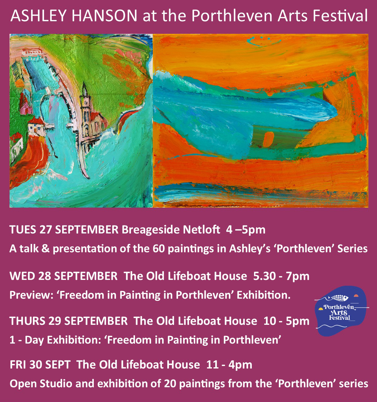 Ashley Hansen in Porthleven Festival – Newlyn Society of Artists